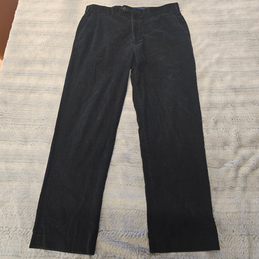 Lauren Ralph Lauren Mens Black Corduroy Pants 34x30 Straight Leg Stretch Cotton